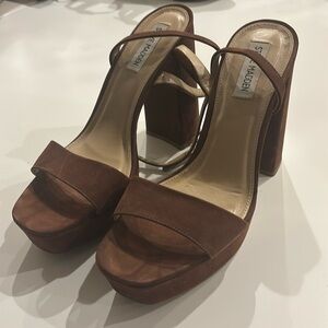 brown steve madden platform heels